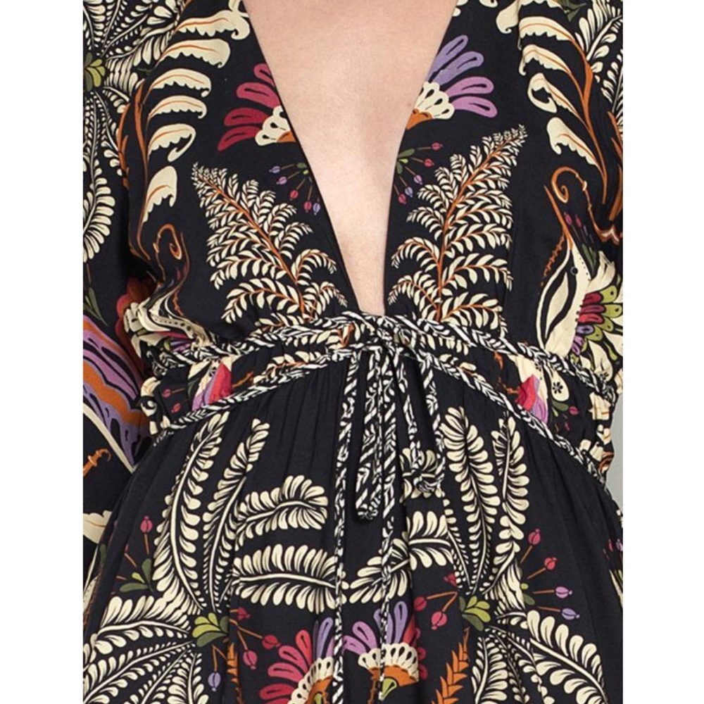 NWT | FARM Rio Black Classic Garden Viscose Short Dress | Sz M - Picture 5 of 8